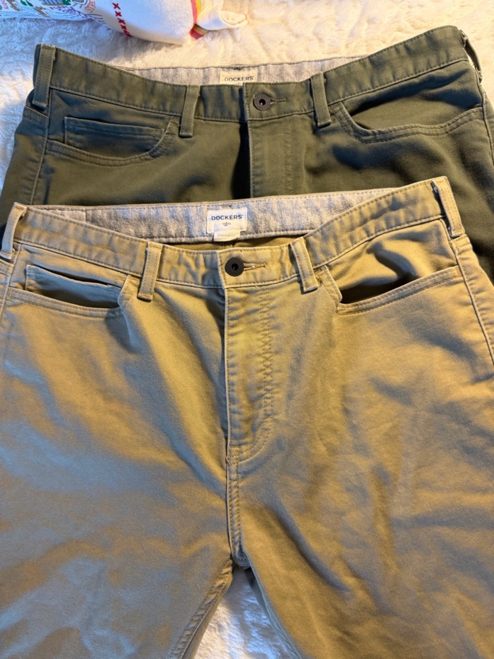 2 pairs of Dockers Men's Chinos - Olive Green and Khaki Tan